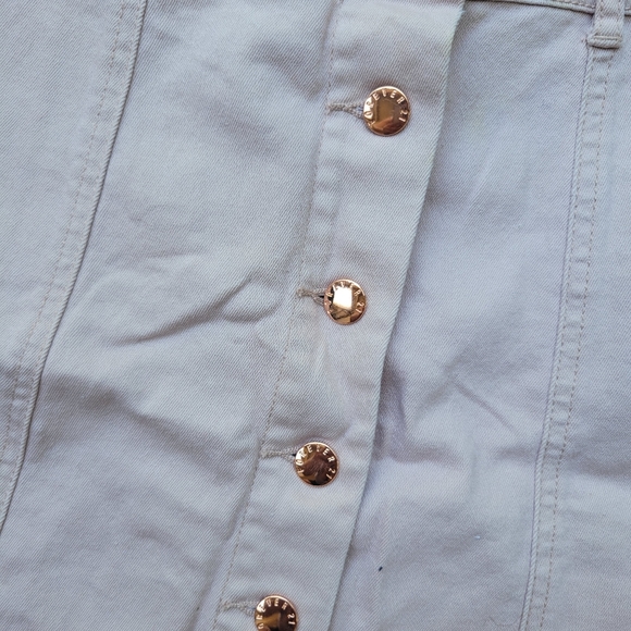 Forever 21 Blush Pink Button Down Mini Skirt with Rose Gold Buttons - Picture 7 of 9